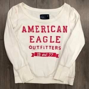 American Eagle White Crewneck